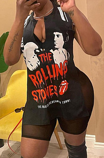 Printed hip hop Street split tassel short sleeve T-shirt K2T158T14