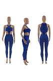 Cutout patchwork solid color BODYSUIT LM88859
