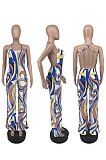 Printed Halter backless Jumpsuit ZNN9141