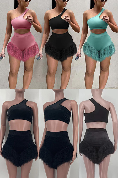 WHOLESALE| Irregular feather two piece set FA7278