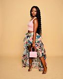 Chiffon print patchwork skirt skirt LML326