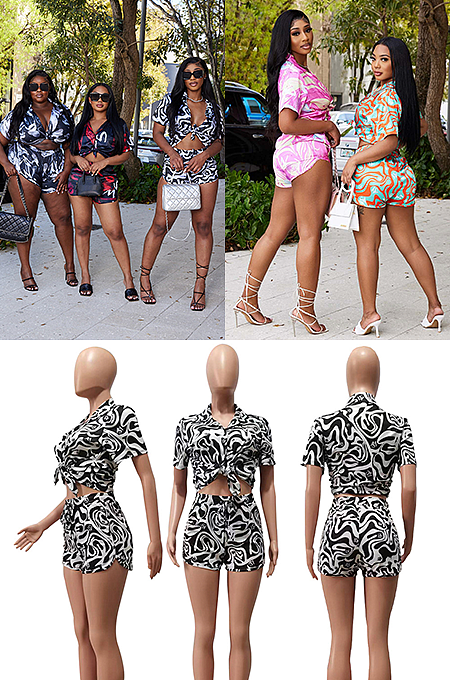 Printed Shirt Two-Piece
