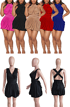 Open Back Criss-Cross Flared Dress