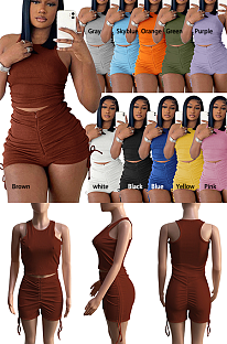 Tank Zipper Up Shorts Set