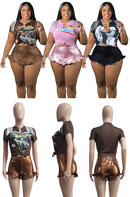 Printed Shorts Set