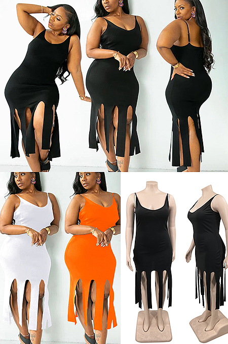 Stripes Hem Cami Dress