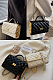 Rhombus Stitching Solid Color PU Crossbody Bag