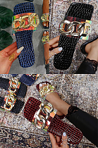 Crocodile Pattern Metal Decoration Slippers