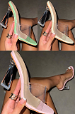 Transparent Upper Thick Heel Fashion Slippers