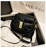 Vintage Design Color Blocking Plaid Pattern Shoulder Handle Bag
