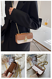 Vintage Chain Clamshell Design Crocodile Pattern Color Blocking Crossbody Bag