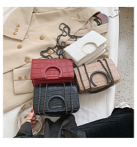  Flap Buckle Design Crocodile Pattern PU Shoulder Bag