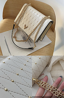 Deer Decorated Rhombus Design Flap PU Crossbody Bag