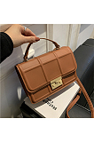 Vintage Clamshell Design Plaid Pattern Solid Color Shoulder Handle Bag