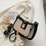 Design Plaid Pattern Color Blocking Hobo Quilted Crossbody Bag