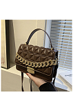  Rhombus Embossing Solid Color PU Crossbody Bag