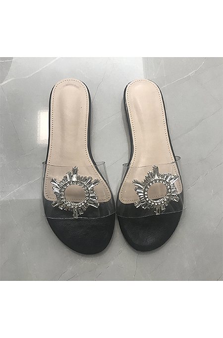 Rhinestone Decoration Slippers