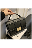 Vintage Clamshell Design Plaid Pattern Solid Color Shoulder Handle Bag