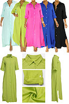 Loose Button Up Midi Dress