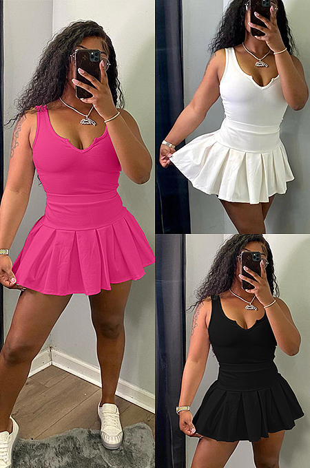 Flared Hem Tank Dress