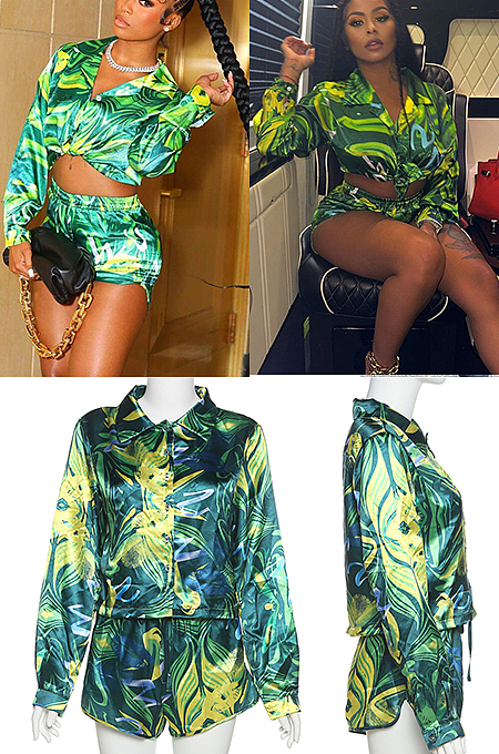 Long Sleeve Shorts Set