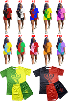 Printed Two Tones Shorts Set