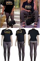 Contrast Printed Pants Set