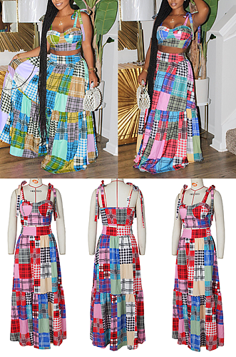 ColorBlock Tank Top & Skirt Set