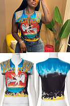 Plunge Neck Off Shoulder Shirt