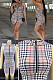 Plaid Off Should Ziper Shorts Set