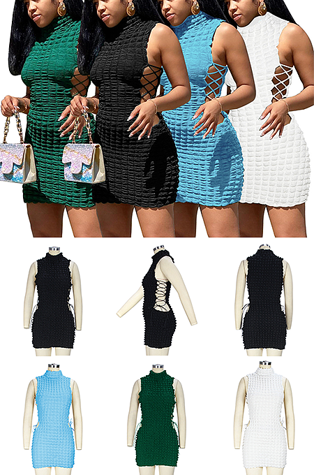 Off Shoulder Side Criss-cross Dress