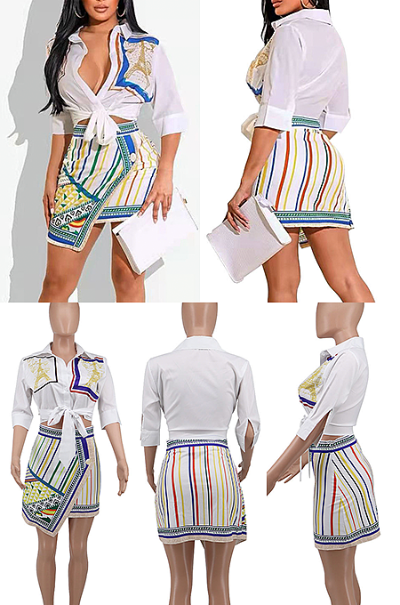 Layered Skirt and Shirt Set