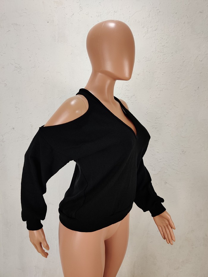Knitted Off Shoulder Long sleeves Top