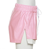 WHOLESALE | Leather Side Pockets Shorts