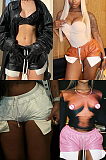 WHOLESALE | Leather Side Pockets Shorts