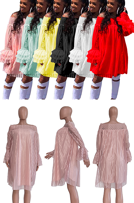 Off-shoulder Puff Dress