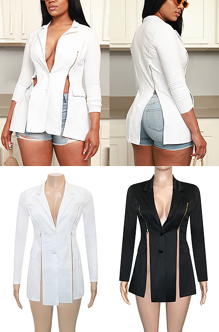 Half Button up Split Jacket