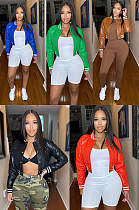 SUPER WHOLESALE|Pu mATERIAL Button Up Jacket