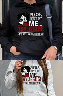 Printed Hoodie Top