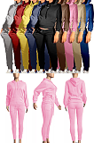 Solid Color Hoodie Pants Set