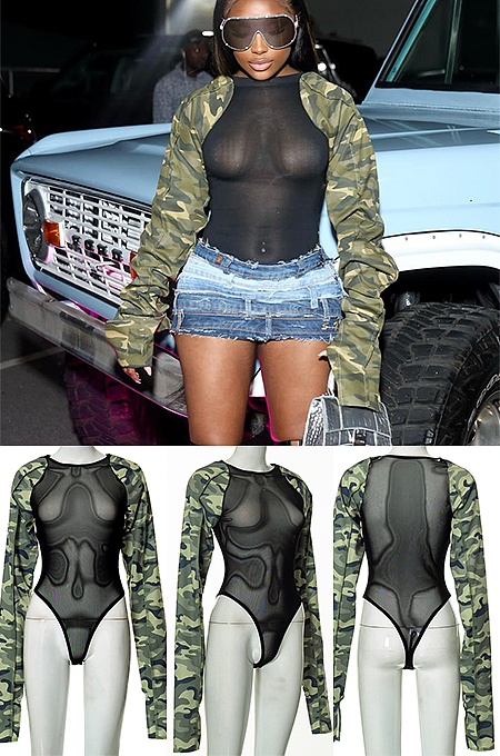 Camo Patchwork Top