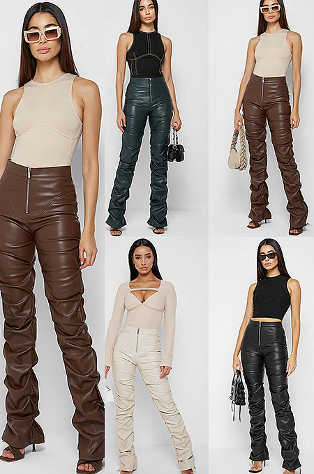 WHOLESALE | PU Material Tassel Pants