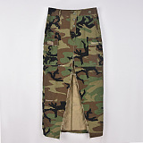 Camo Side Split Skirt