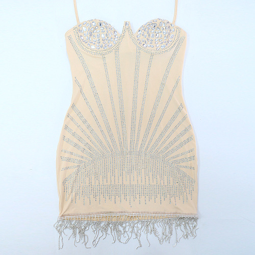 Rhinestone Beaded Maxi Dress
