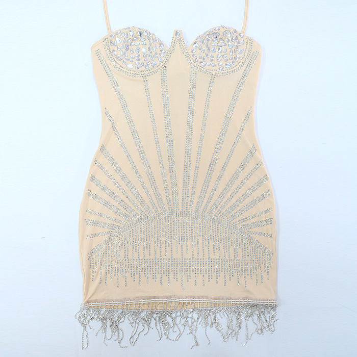 Rhinestone Beaded Maxi Dress