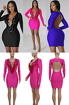 Open Back Front Tassel Dress