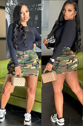 Camo Side Real Pockets Skirt