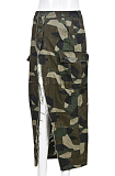 Camo Side Split Skirt