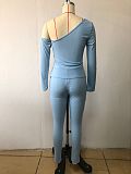 WHOLESALE | One Shoulder Asymertrical Button Up Pants Set