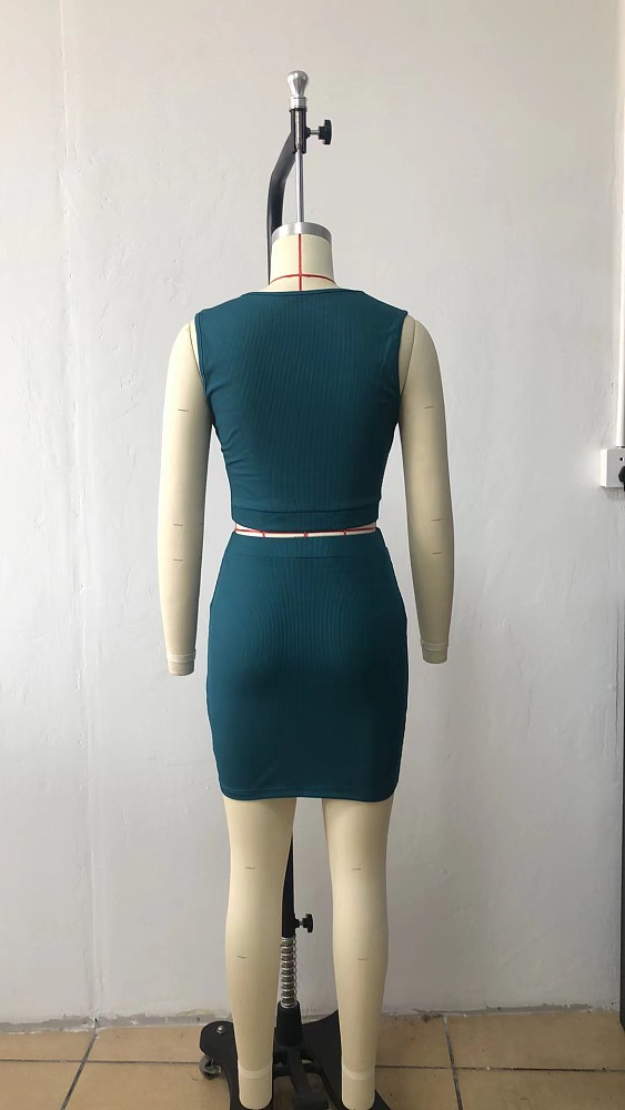 WHOLESALE | Pitted Material Off Shoulder Skirt Set